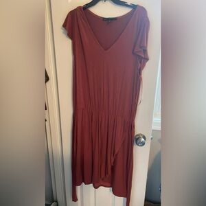 White House Black Market Asymmetrical Rust Dress